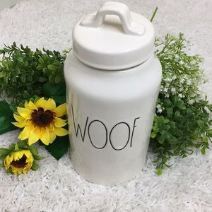 🆕 Rae Dunn “Woof” Dog Treats Jar